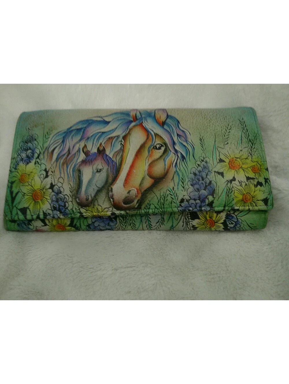 Anna by Anuschka Hand-Painted Wallet with Horse Design